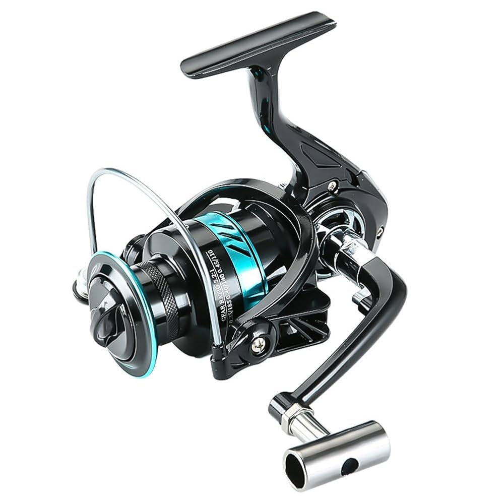 スピニングリール 5.2:1 ギア比 黒 Amazon | スピニングリール 釣り ギア比5.2:1 最大ドラグ力8Kg